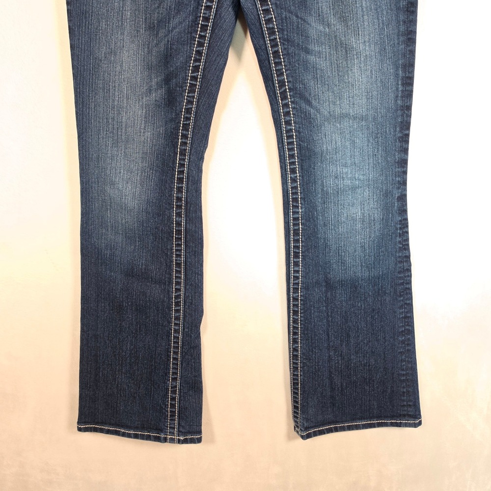 Miss Me Jeans Women's 25 Easy Boot Cut Low Rise Dark Wash Embellished Flare - Picture 14 of 16